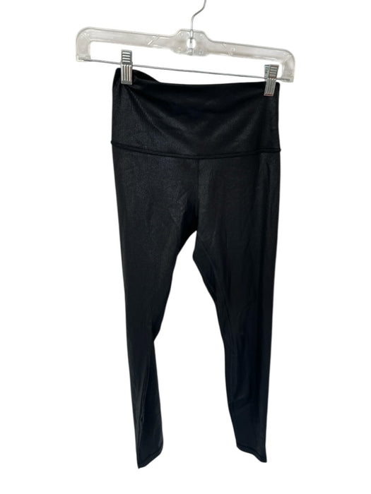 Lululemon Size 6 Black Nylon Blend High Waist Metallic Athletic Leggings Black / 6