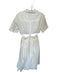 Emory Park Size M Ivory Cotton Short Sleeve Waist Cutouts Collar Dress Ivory / M