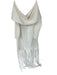 Zara Size L Cream Polyester Off Shoulder Long Sleeve Fringe Dress Cream / L