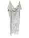 Zara Size L Cream Polyester Off Shoulder Long Sleeve Fringe Dress Cream / L