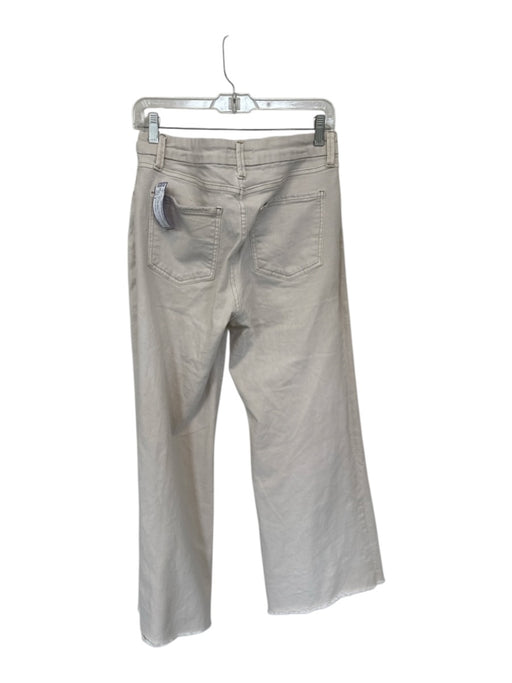Kut From The Kloth Size 6 Tan Cotton Blend High Waist Wide Leg Raw Hem Jeans Tan / 6