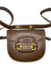 Tiffany & Fred Brown & Gold Leather Horsebit Front Flap Crossbody Saddle Bag Bag Brown & Gold / S
