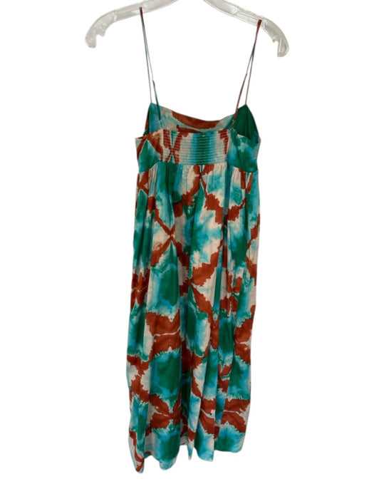 Rails Size S Green & Brown Cotton Spaghetti Strap Tie Dye Side Zip Maxi Dress Green & Brown / S