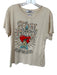LetLuv Size L Tan & blue Cotton Short Sleeve band T Top Tan & blue / L