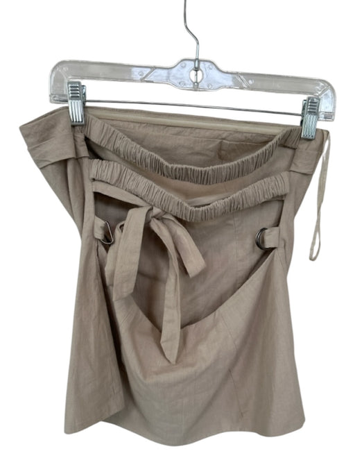 Free People Size M Taupe Cotton Strapless Open Back Top Taupe / M
