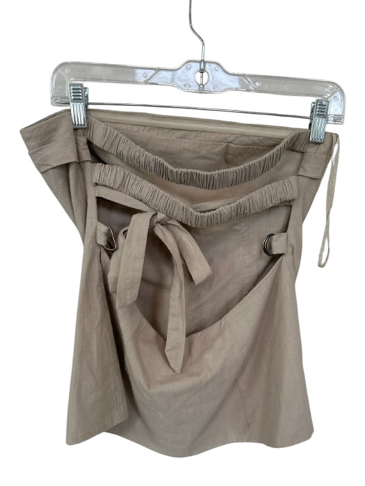 Free People Size M Taupe Cotton Strapless Open Back Top Taupe / M