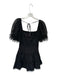 Lucy Paris Size S Black Cotton Blend Short Balloon Sleeve Lace Overlay Dress Black / S