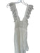 Peixoto Size M White Polyester Flutter Sleeves Lace Trim Front Tie Dress White / M