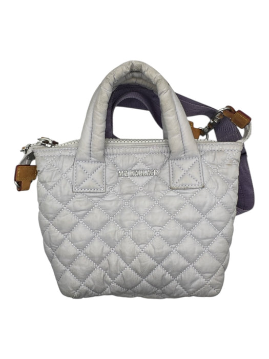 MZ Wallace Light Gray & Brown Nylon Quilted Zip Close Crossbody Bag Light Gray & Brown / S