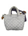 MZ Wallace Light Gray & Brown Nylon Quilted Zip Close Crossbody Bag Light Gray & Brown / S