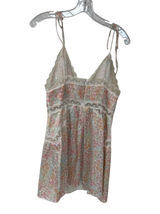 For Love & Lemons Size L Pink & Green Polyester Blend Spaghetti Strap Dress Pink & Green / L