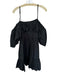Ulla Johnson Size 8 Black Cotton Off Shoulder Long Blazer Ruffles boning Dress Black / 8