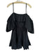 Ulla Johnson Size 8 Black Cotton Off Shoulder Long Blazer Ruffles boning Dress Black / 8