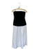 Zara Size M Black & White Cotton Blend Strapless Back Zip Maxi Dress Black & White / M