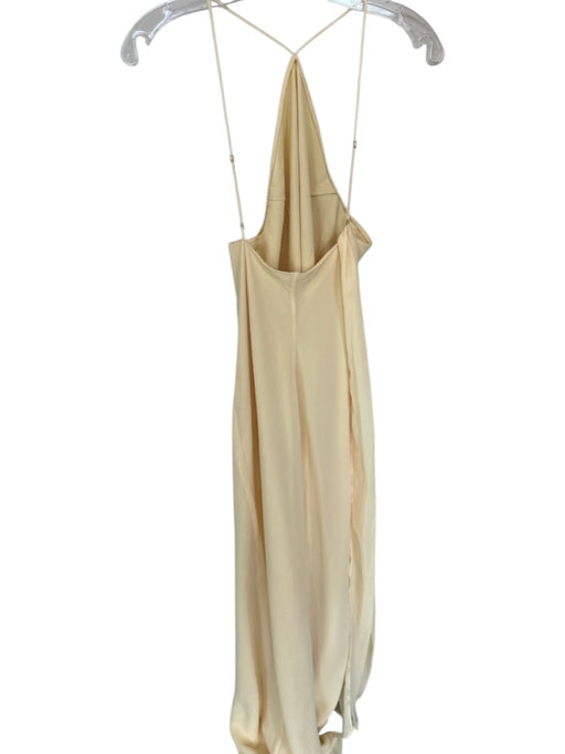 Amanda Uprichard Size M Light Yellow Polyester Halter Neck Sash Gown Light Yellow / M