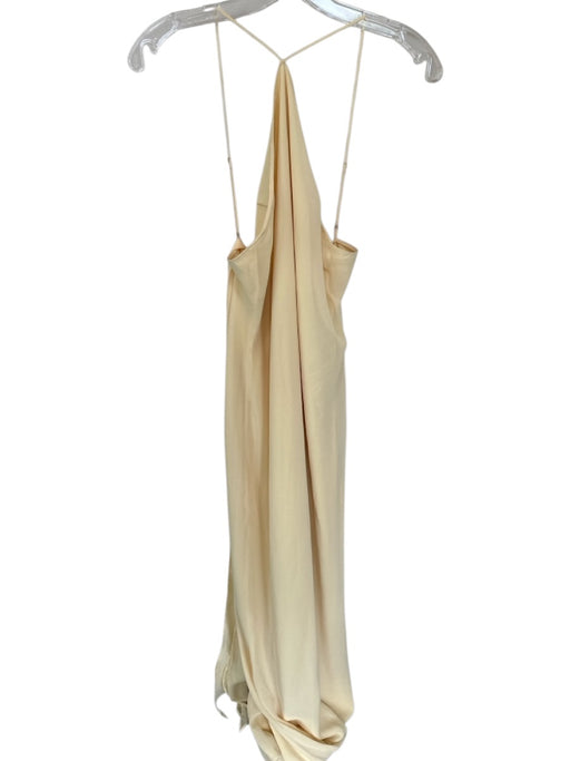 Amanda Uprichard Size M Light Yellow Polyester Halter Neck Sash Gown Light Yellow / M