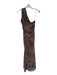 Zara Size L Tan & brown Polyester Sleeveless Animal Print Gathered Maxi Dress Tan & brown / L