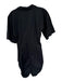 L'Academie Size M Black Cotton 3/4 Sleeve Button Down Gathered Front Dress Black / M