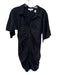 L'Academie Size M Black Cotton 3/4 Sleeve Button Down Gathered Front Dress Black / M