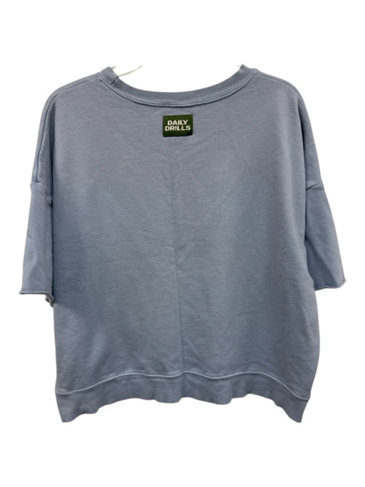 Daily Drills Size XS/S Light Blue Cotton Short Sleeve Roll Hem Crewneck Top Light Blue / XS/S