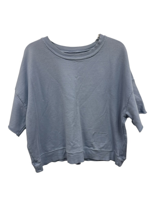 Daily Drills Size XS/S Light Blue Cotton Short Sleeve Roll Hem Crewneck Top Light Blue / XS/S
