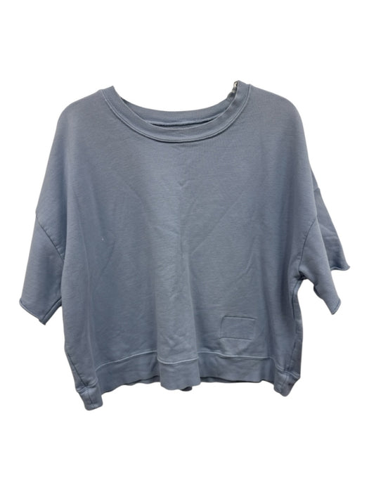 Daily Drills Size XS/S Light Blue Cotton Short Sleeve Roll Hem Crewneck Top Light Blue / XS/S