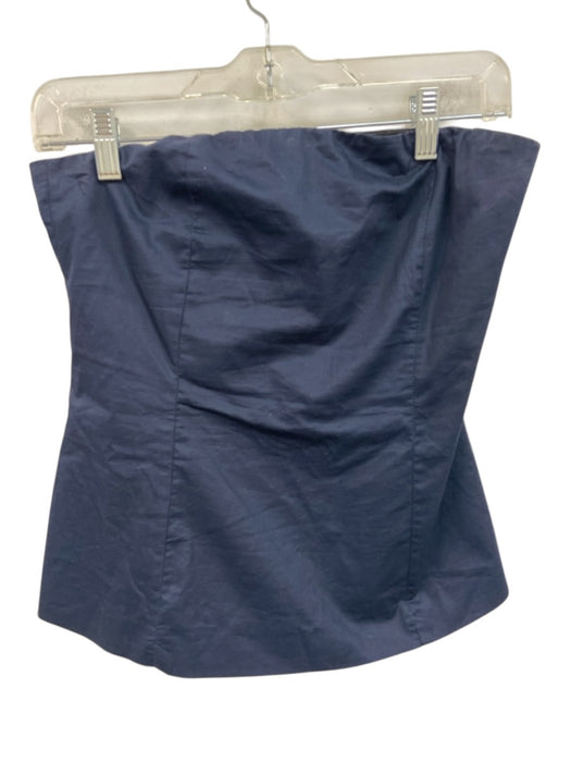 Oak + Fort Size SP Navy Cotton Back Zip Strapless Cargo Pockets Pants Set Navy / SP