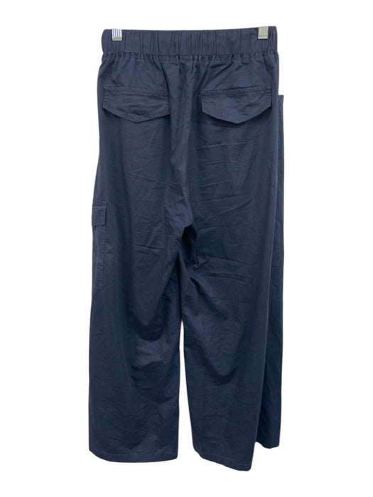 Oak + Fort Size SP Navy Cotton Back Zip Strapless Cargo Pockets Pants Set Navy / SP