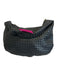 Melie Bianco Black Faux Leather Woven Knot Shoulder Bag Zipper Bag Black / M