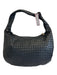 Melie Bianco Black Faux Leather Woven Knot Shoulder Bag Zipper Bag Black / M