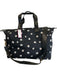Alice + Olivia Black, White, Orange Canvas Flowers Duffle Bag Black, White, Orange / M/L
