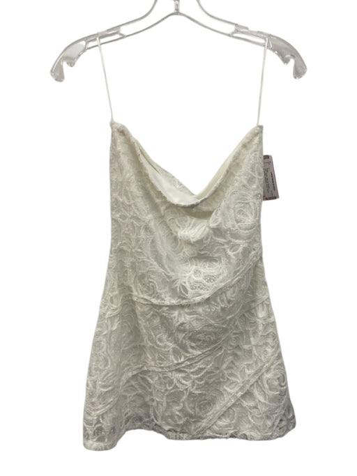 Resume Size S White Side Zip Beaded Application Strapless Dress White / S