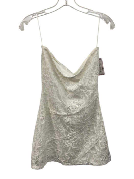Resume Size S White Side Zip Beaded Application Strapless Dress White / S