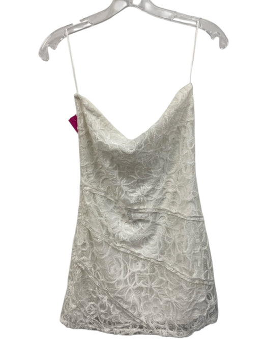 Resume Size S White Side Zip Beaded Application Strapless Dress White / S