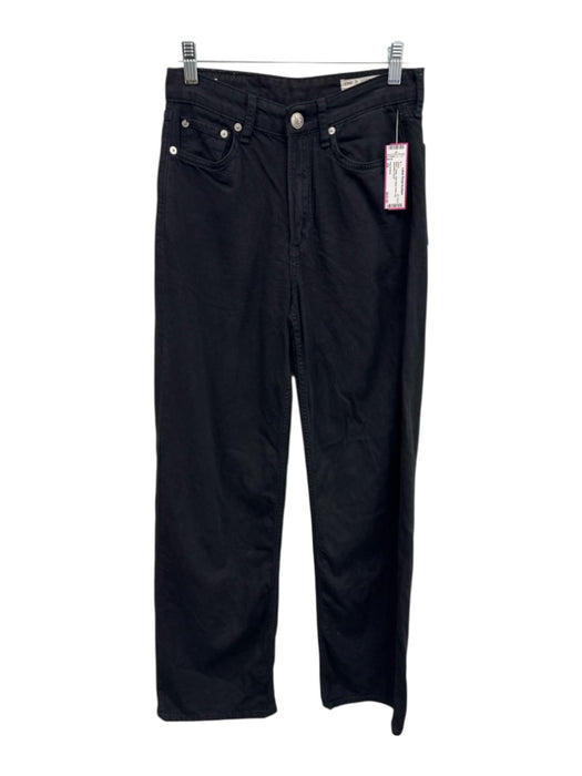 Rag & Bone Size 24 Black Cotton High Waist Wide Leg Jeans Black / 24