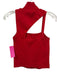 Alice + Olivia Size XS Red Viscose Cut Out Mock Neck Sleeveless Cropped Top Red / XS