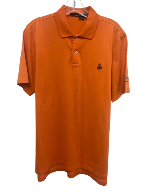 RLX Size M Orange Synthetic Solid Polo Men's Short Sleeve Orange / M