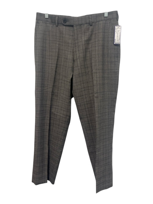 Peter Millar Size 32 Brown & Black Wool Blend Plaid Dress Men's Pants Brown & Black / 32
