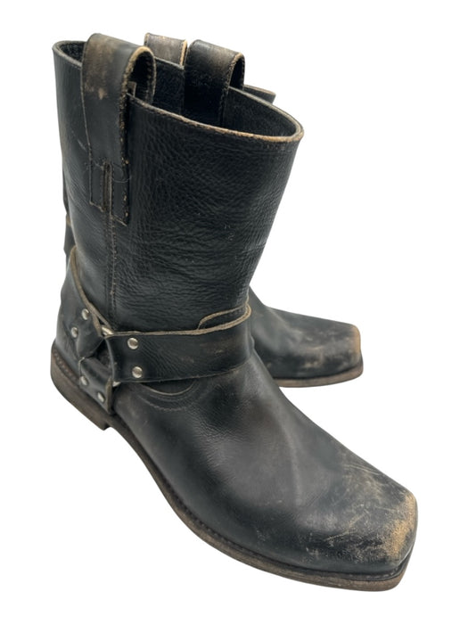 Frye Shoe Size 8 Black Leather Distressed Harness Boot Men's Shoes Black / 8