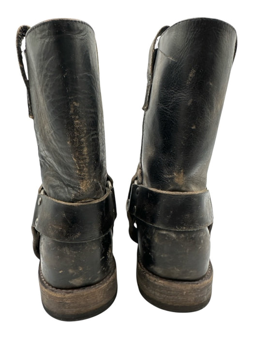 Frye Shoe Size 8 Black Leather Distressed Harness Boot Men's Shoes Black / 8