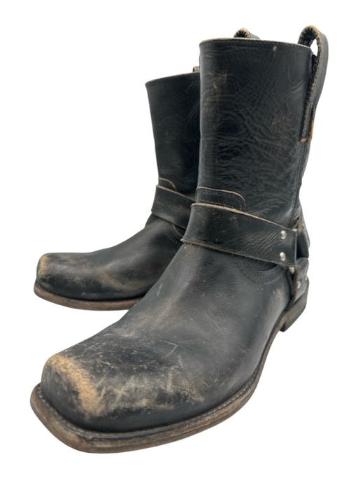 Frye Shoe Size 8 Black Leather Distressed Harness Boot Men's Shoes Black / 8
