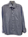 Peter Millar Size 15.5 Blue Cotton Solid Button Up Men's Long Sleeve Shirt Blue / 15.5
