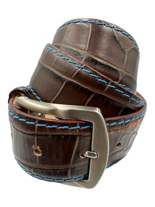 Roger Ximenez Brown Leather Embossed Men's Belt Brown
