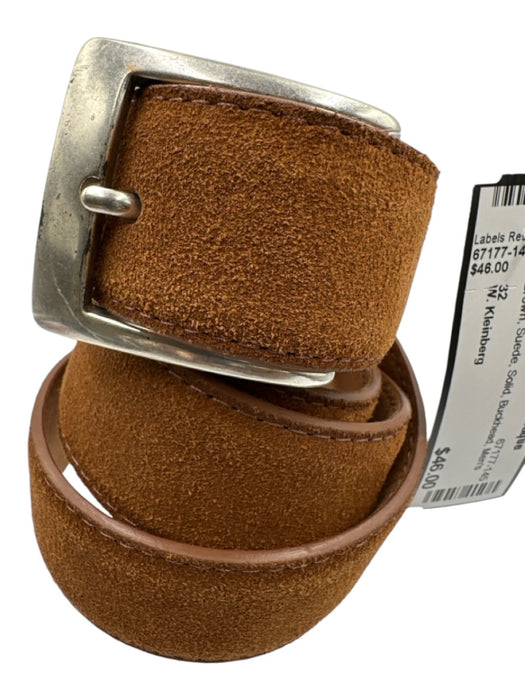 W. Kleinberg Brown Suede Solid Men's Belt Brown