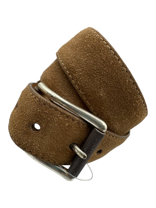 W. Kleinberg Brown Suede Solid Men's Belt Brown