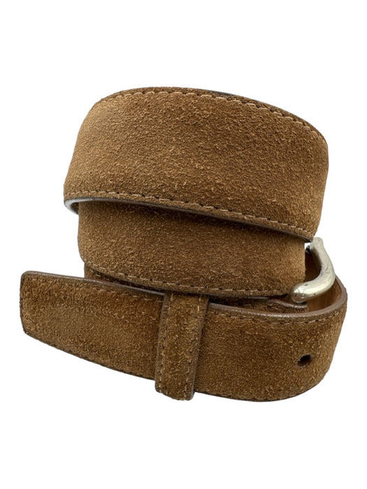W. Kleinberg Brown Suede Solid Men's Belt Brown
