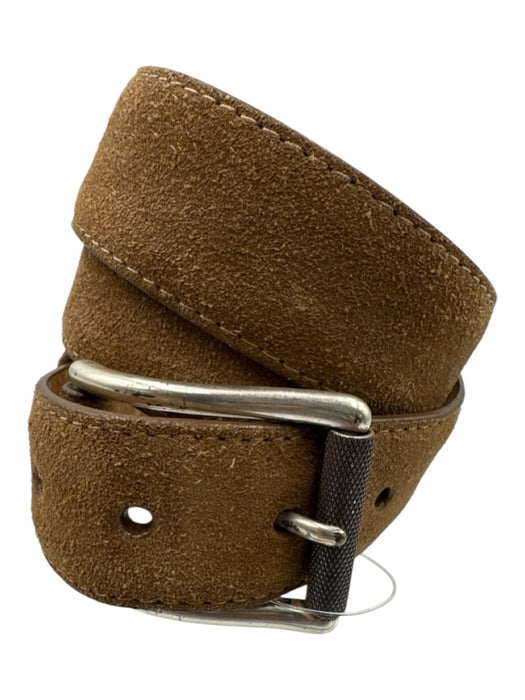W. Kleinberg Brown Suede Solid Men's Belt Brown