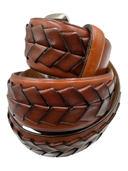 Robert Talbott Brown Leather Woven Men's Belt Brown