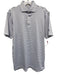 Holderness & Bourne Size M White & Blue Synthetic Striped Polo Short Sleeve White & Blue / M