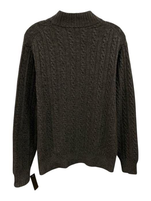 Peter Millar Size S Dark Gray Wool Blend Cable Knit Button up Men's Sweater Dark Gray / S